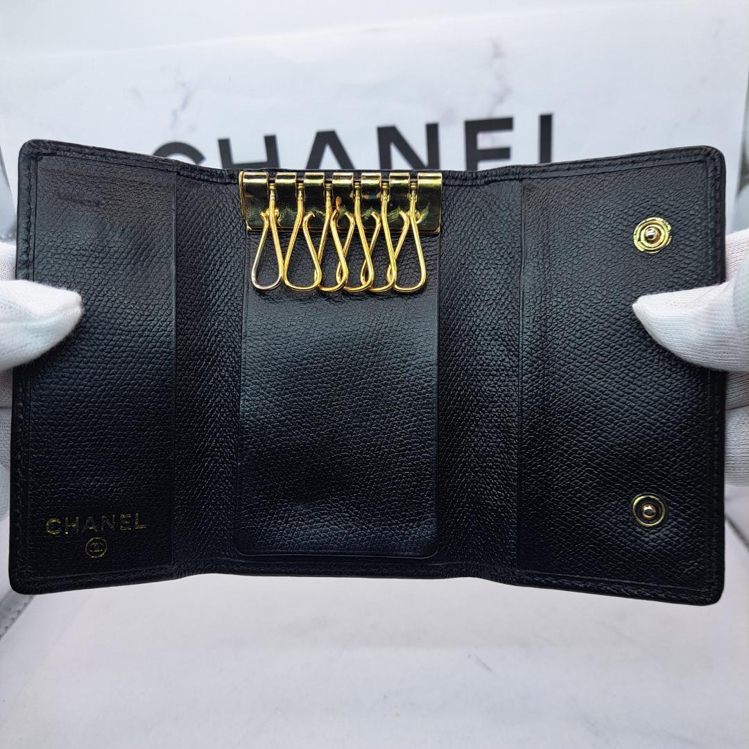CHANEL　ココボタン　キーケース　ブラック
