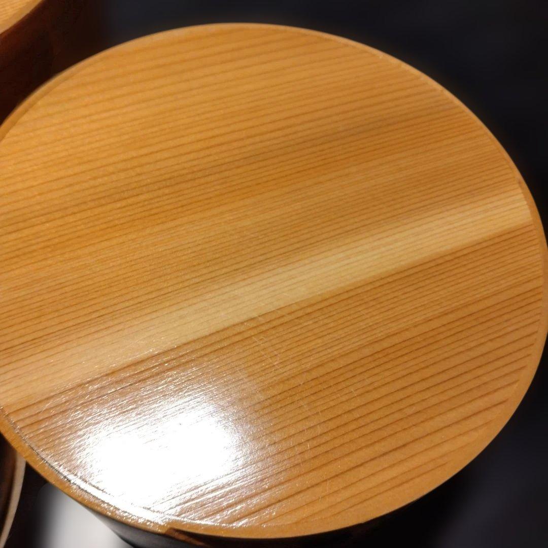 曲げわっぱ　木こり弁当箱？　朱塗り