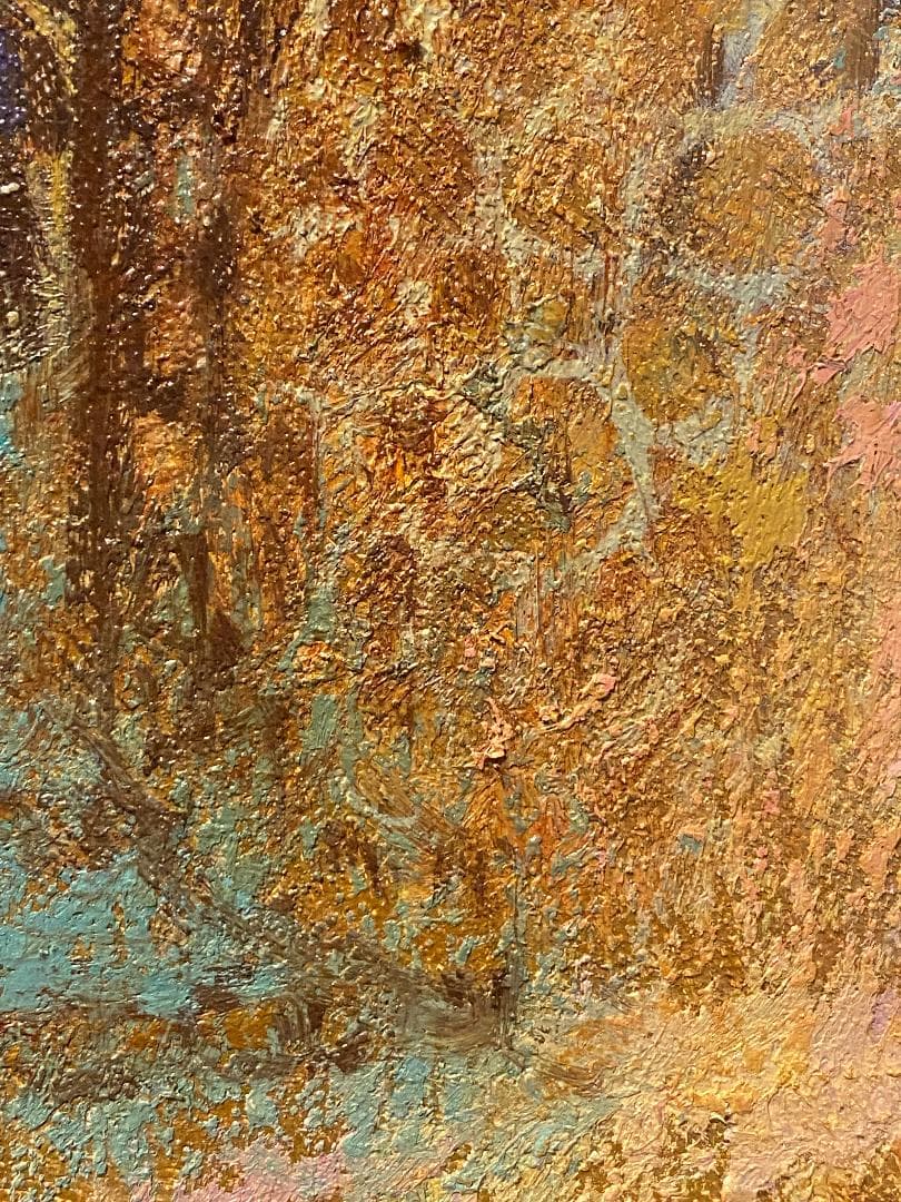 「真作」松尾洋明 「ヘブロンの街角」風景画　油彩画　額装　サイン有り　F4号