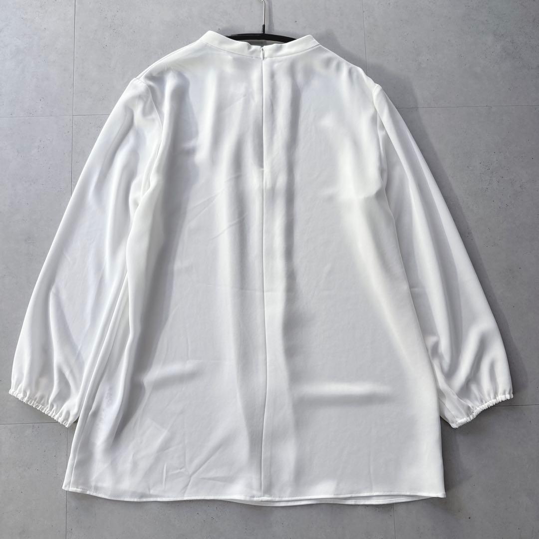 タグ付未使用23区長袖パウダリージョーゼットギャザーブラウス40 フォーマル