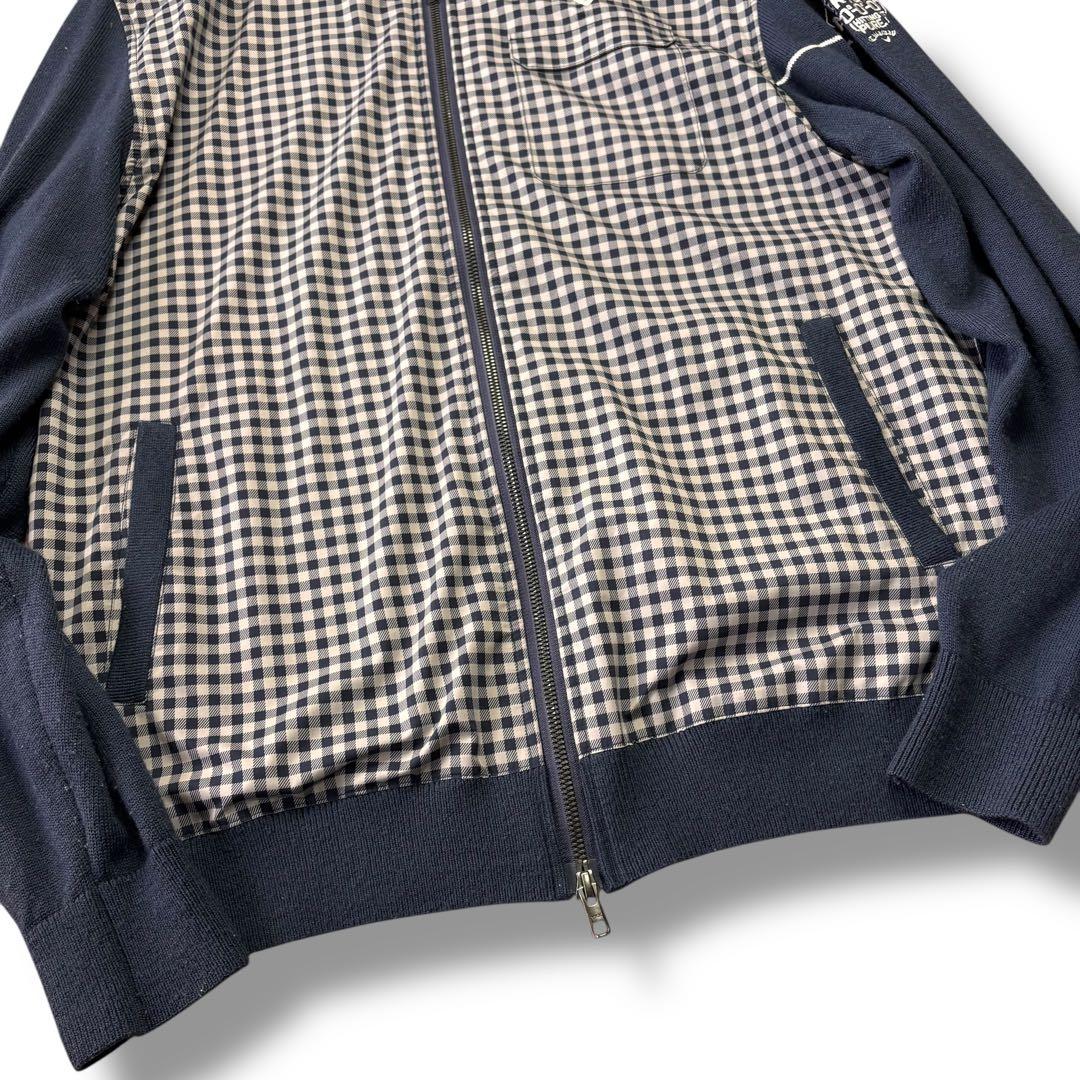 美品/3L Callaway ニットジップアップジャケット チェック ゴルフ