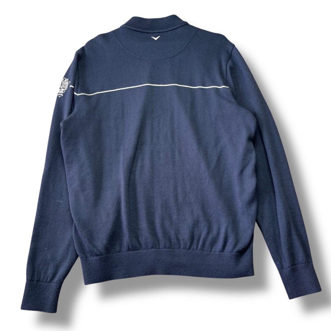 美品/3L Callaway ニットジップアップジャケット チェック ゴルフ