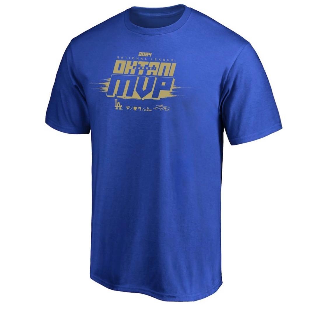 新品　公式限定　ドジャース　大谷翔平　MVP記念ゴールド背番号 Tシャツ　ブルー