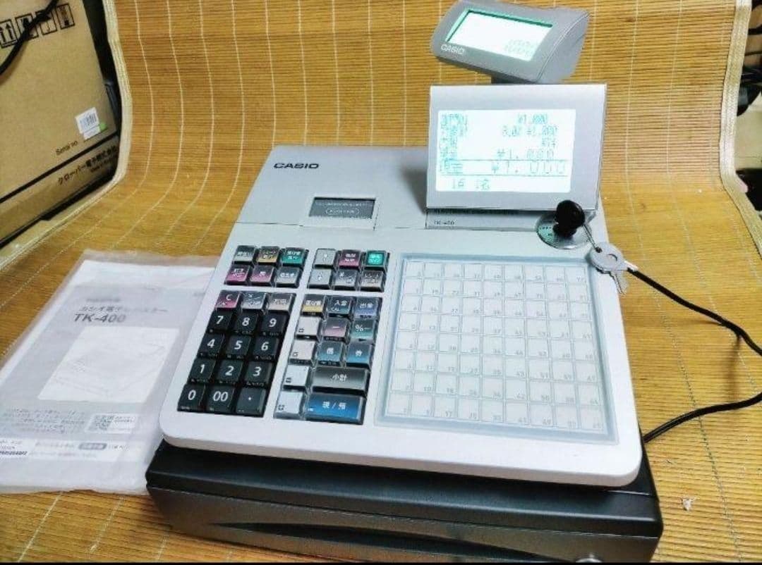 カシオレジスター　TK-400　設定込み　PC連携　ロゴ可能　4100100