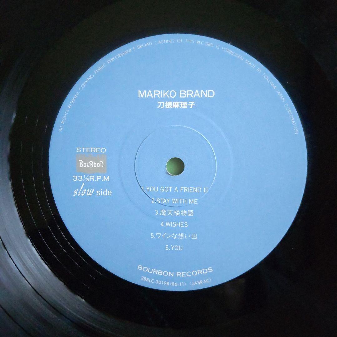 LP美品【刀根麻里子/MARIKO BRAND】1986年発売初回国内盤帯付