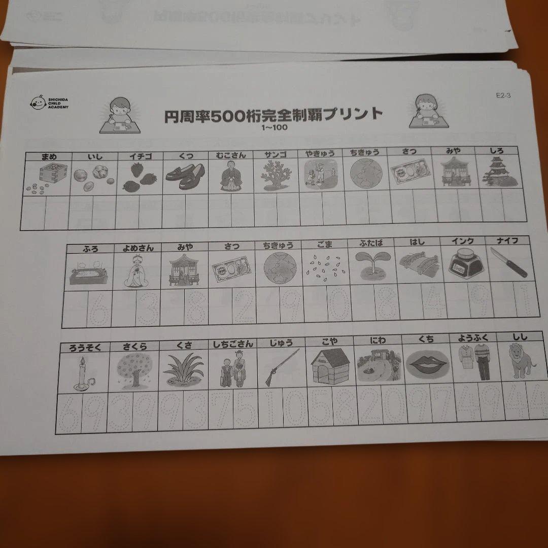 しちだ式 円周率500桁制覇 フラッシュ カード CD付 プリントおまけ付き☆
