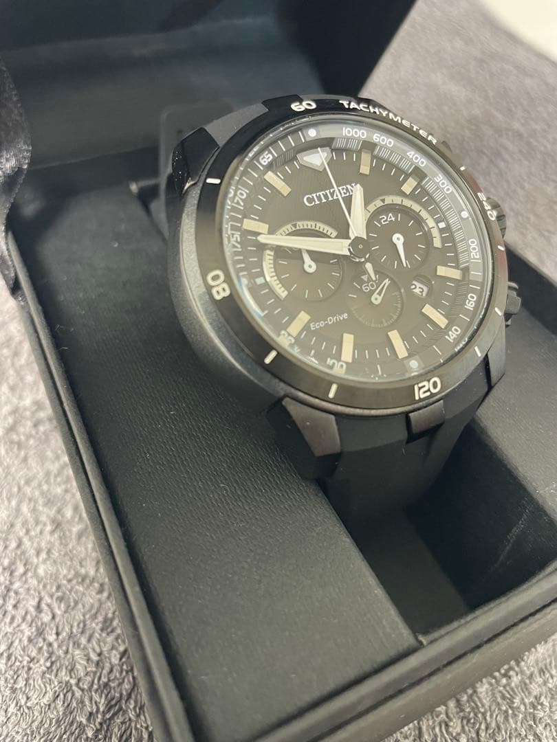美品✨ベルト新品　シチズン　エコドライブ スポーティクロノ　CA4157-09E