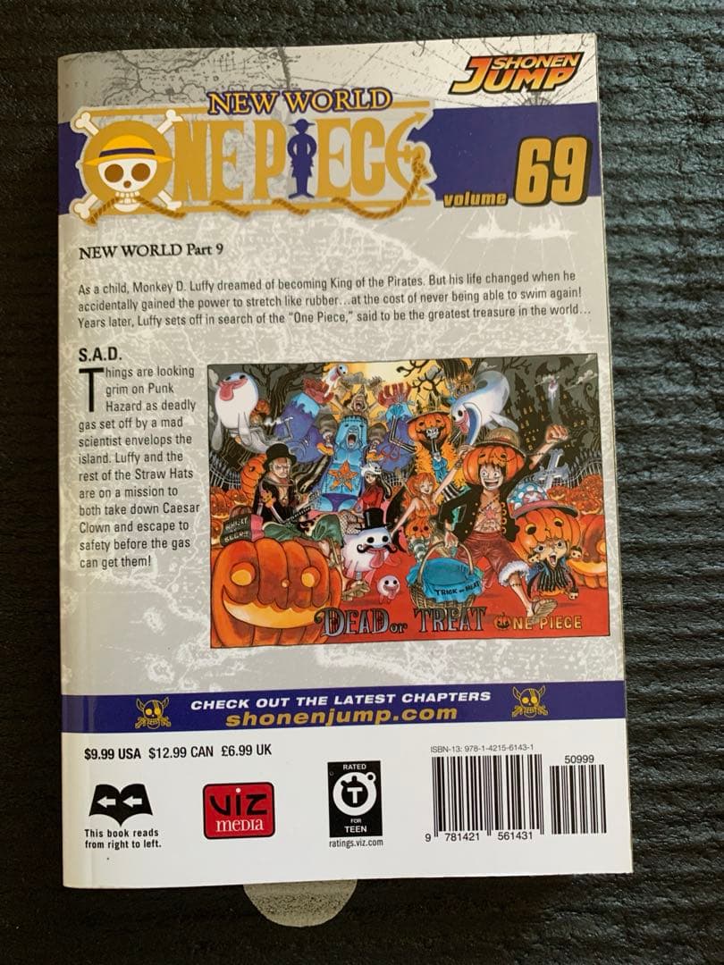 【7】ワンピース ONE PIECE 漫画 セット 英語版66巻-69巻