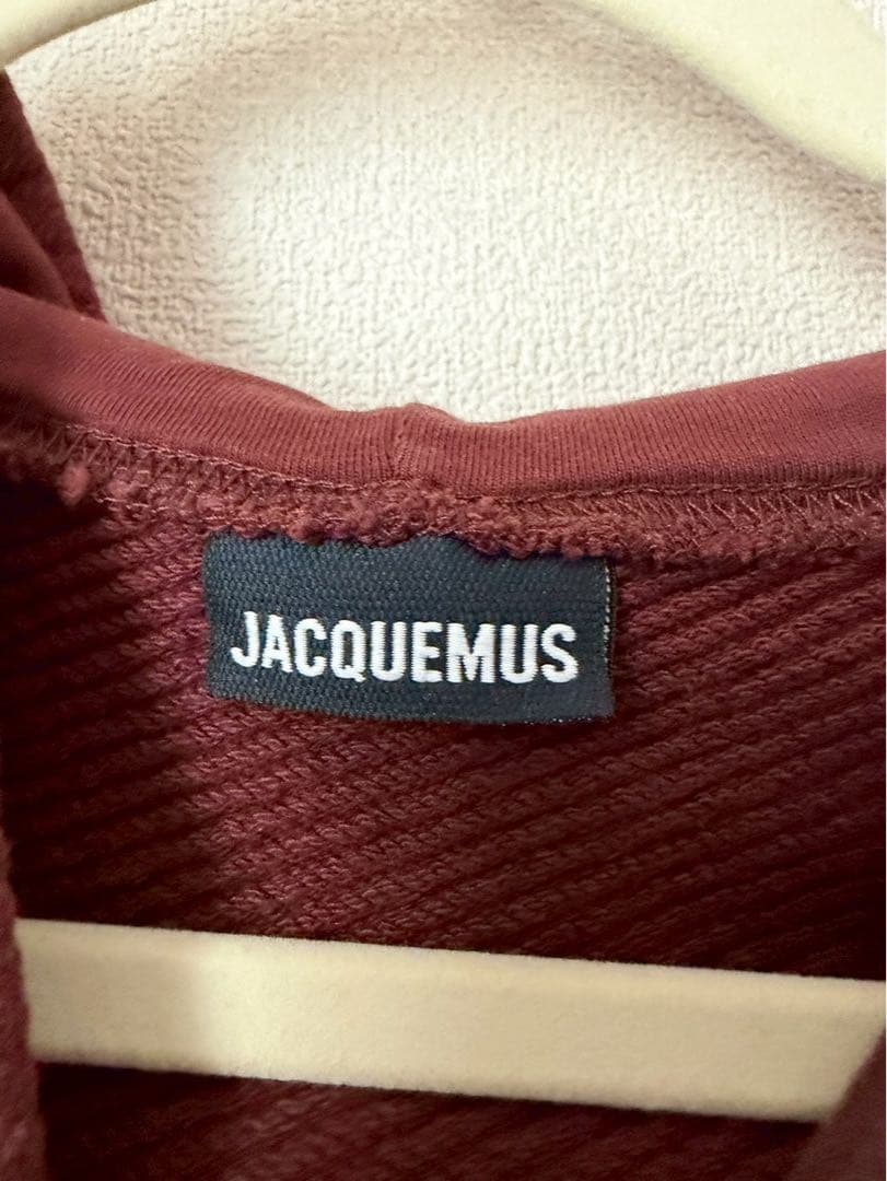 JACQUEMUS バーガンディ フード付きパーカー L