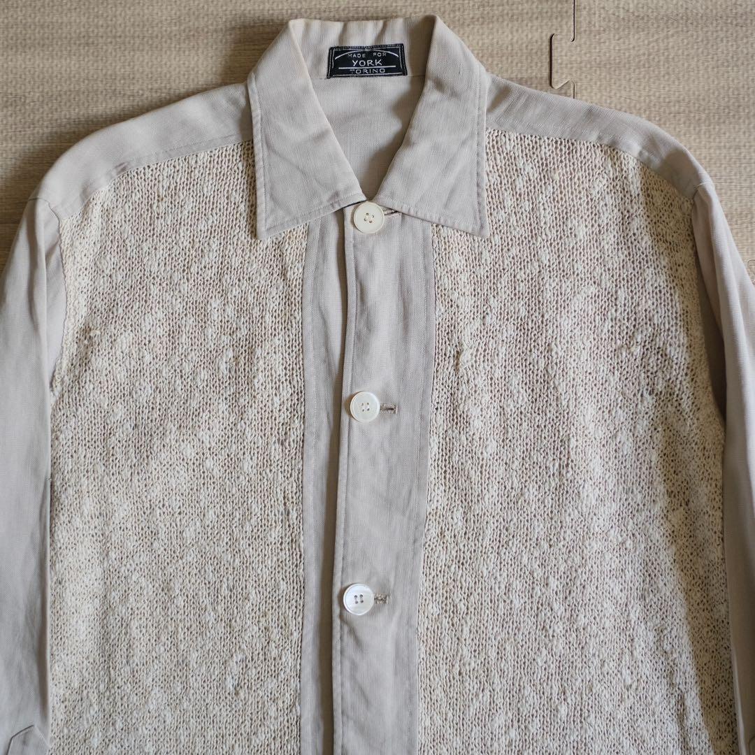 50s 60s euro vintage リネン シャツ ジャケット イタリア製
