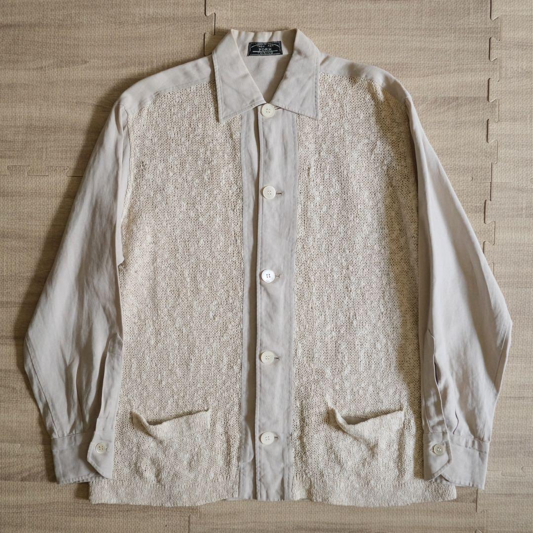 50s 60s euro vintage リネン シャツ ジャケット イタリア製