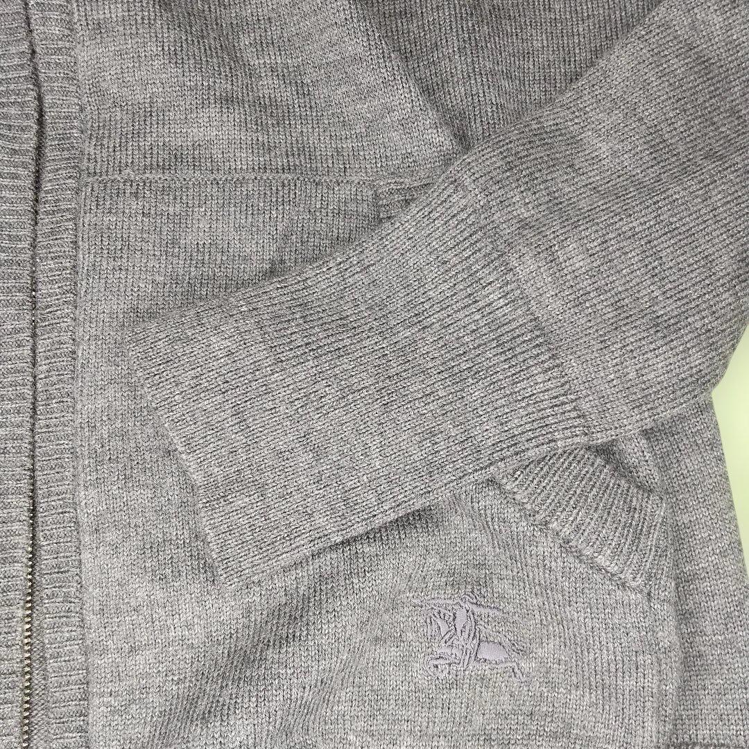 BURBERRY ノバチェックグレー フード付きダブルジッパーパーカー サイズ1