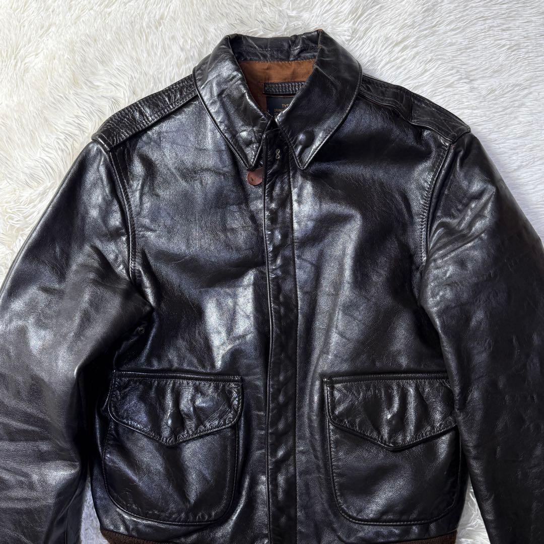 【USA製】80s AVIREX A-2 フライトレザージャケット S 短丈