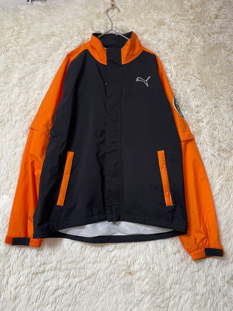 PUMA GOLF レインウェア レインジャケット オレンジ × 黒　2WAY