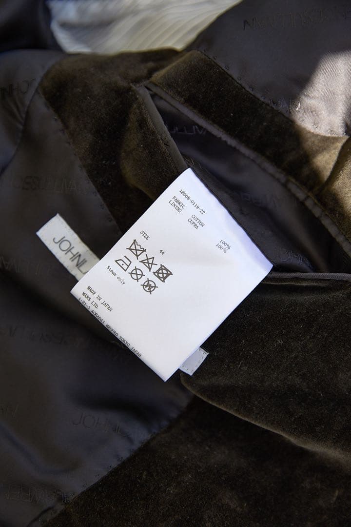 JOHN LAWRENCE SULLIVAN 19aw セットアップ　ベルベット