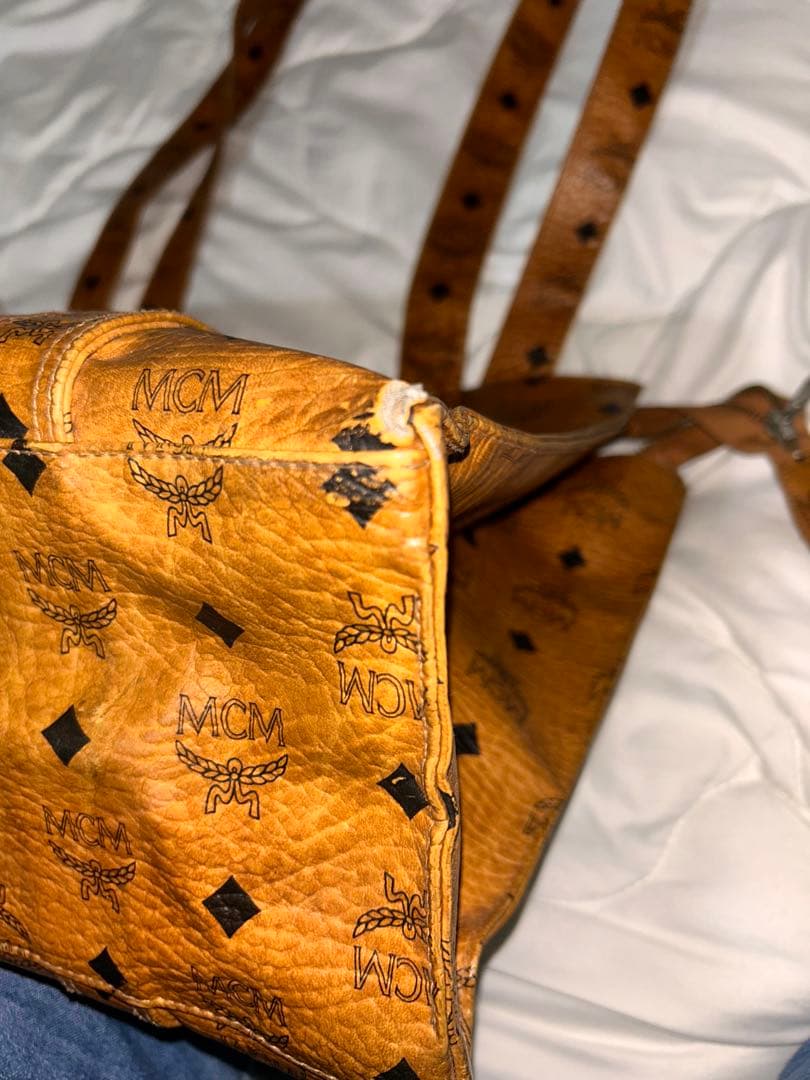 MCM ブラウンレザートートバッグ