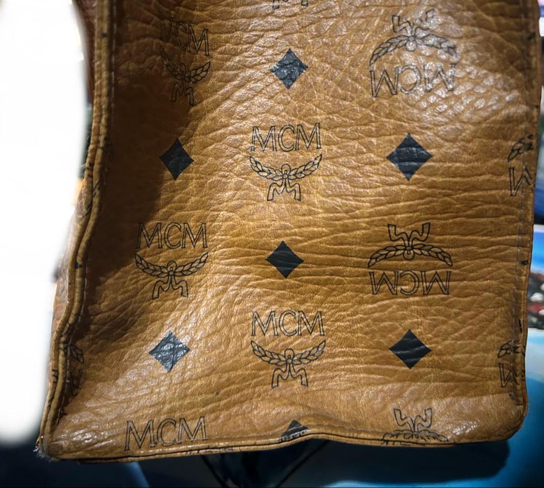 MCM ブラウンレザートートバッグ