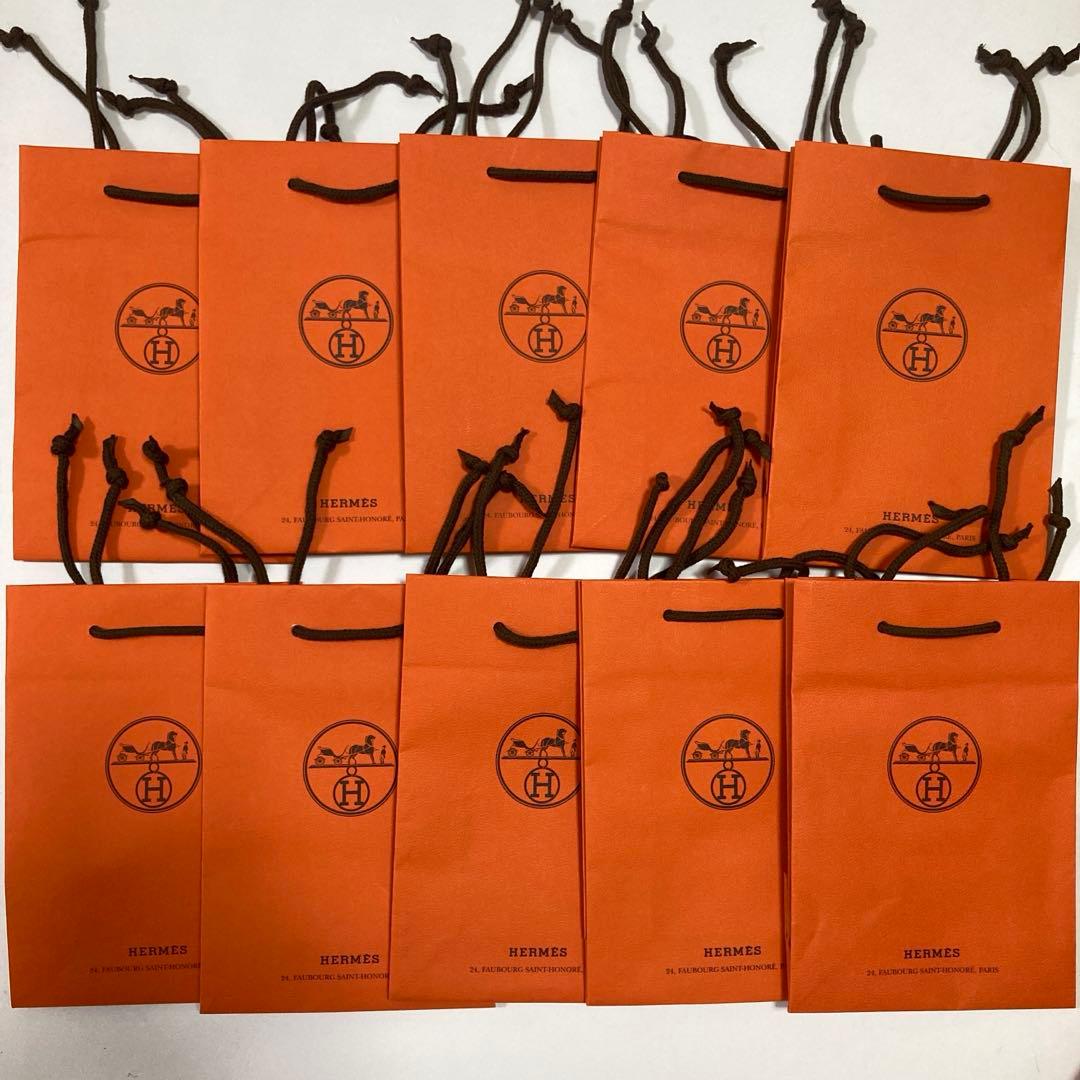HERMES　ショップ袋　紙袋　ショッパー　50枚　ミニサイズ　小サイズ