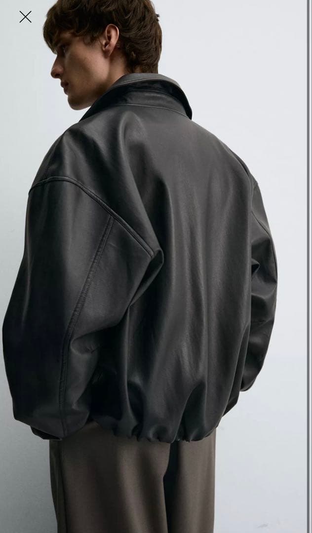 ZARA フェイクレザーボンバージャケット ライダース