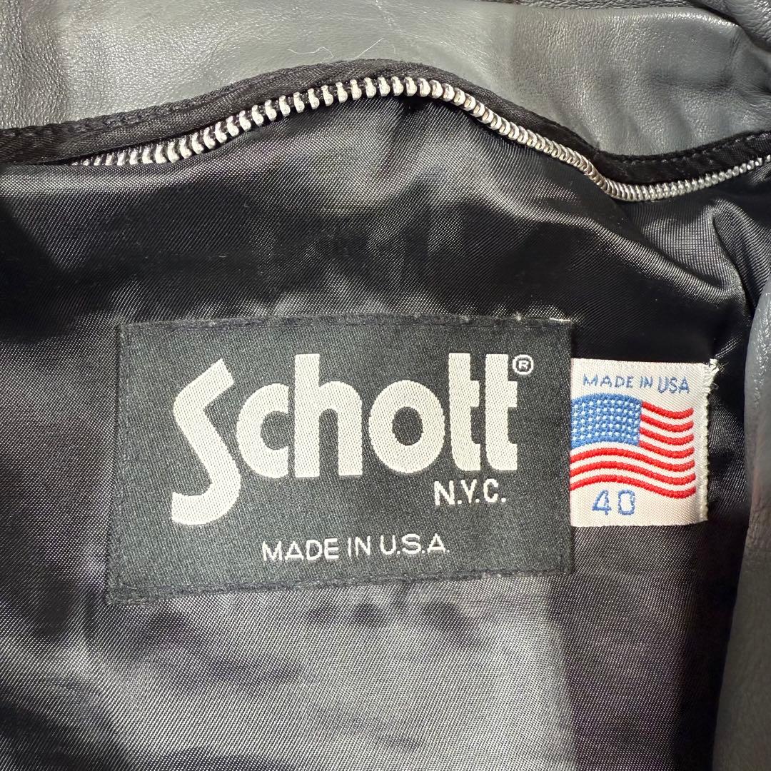 Schott 641 ショット シングルライダース グレー