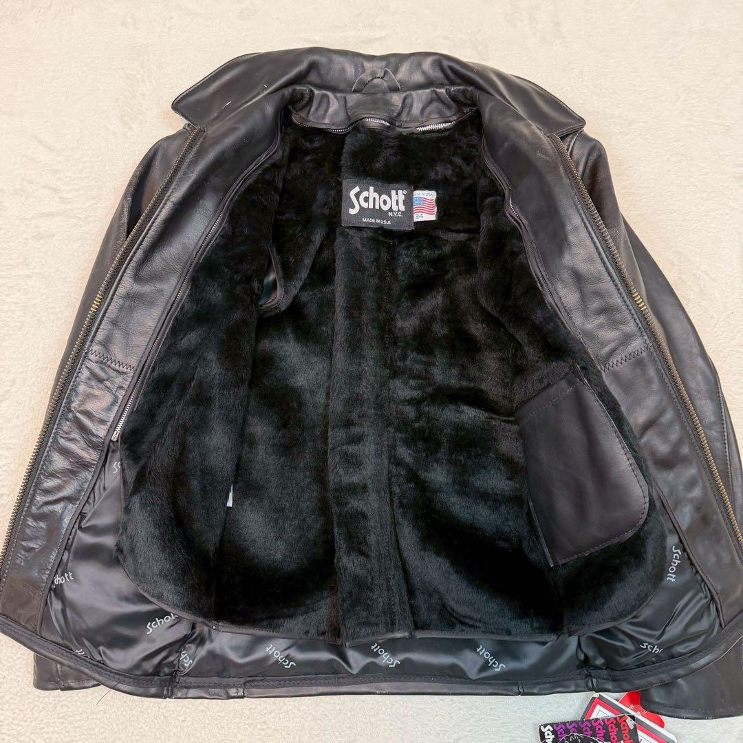 未使用保管品 AT101 SCHOTT ライダースジャケット USA製 ライナー