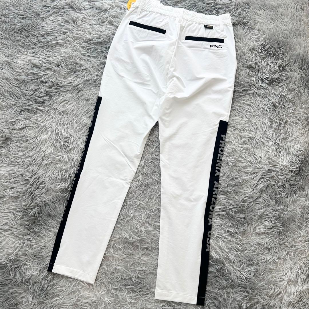新品　PING ピン　セットアップ　半袖シャツ　ハーフジップ　パンツ　ホワイト
