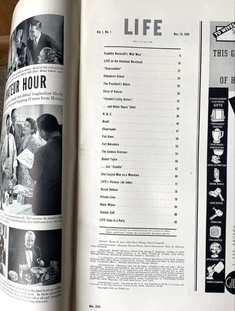 LIFE誌 第1号1936年・ビンテージ雑誌＜LIFE誌・ライフ誌＞海外雑誌