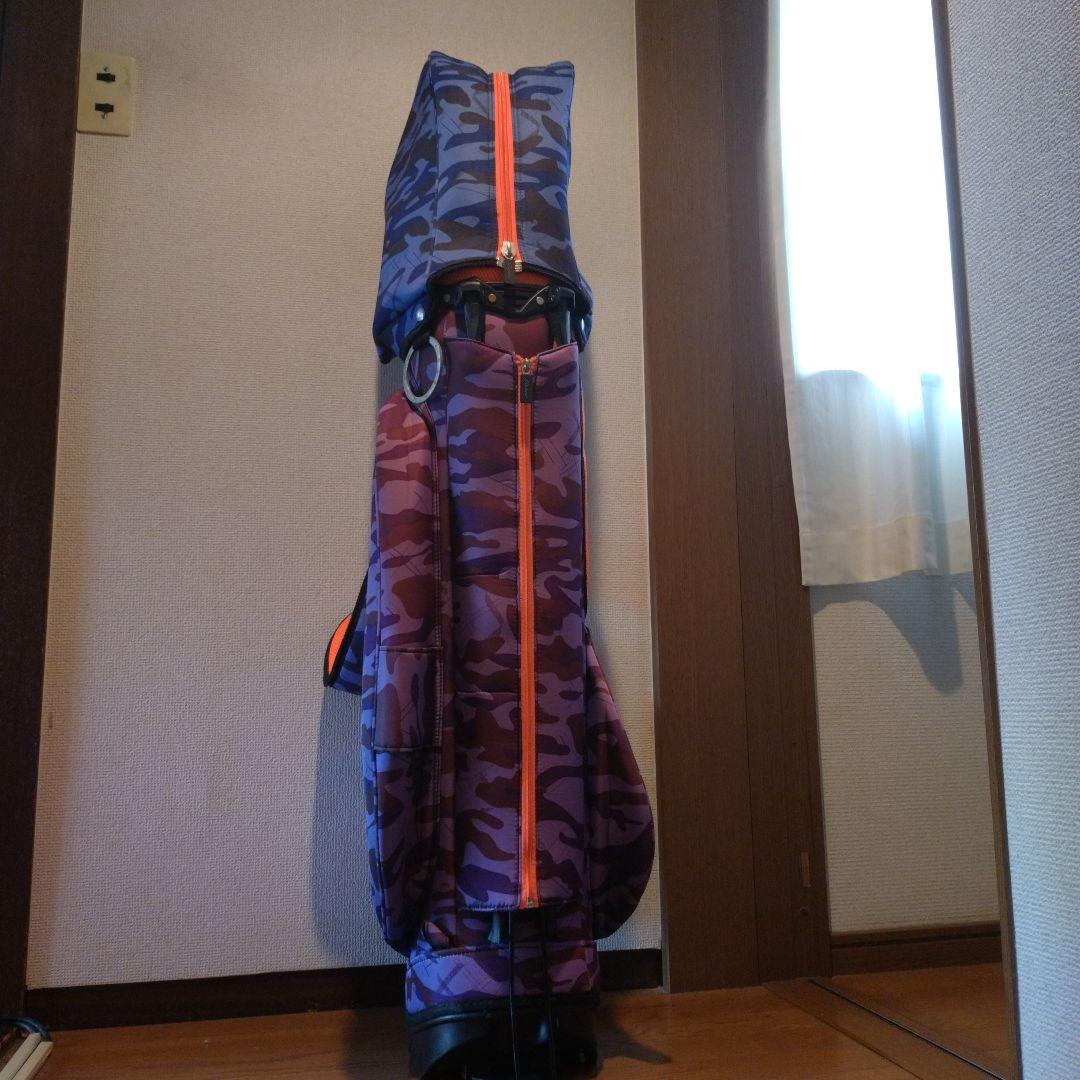 リビエラ…迷彩柄キャディバッグ（青×オレンジ）
