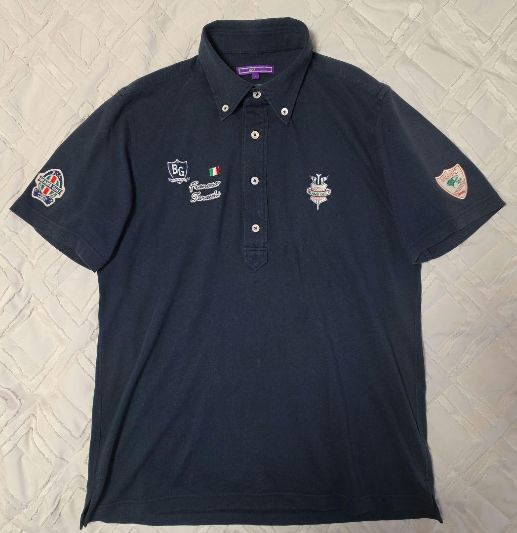 BEAMS GOLF ビームスゴルフ 大きいサイズL 半袖ポロシャツ ネイビー紺