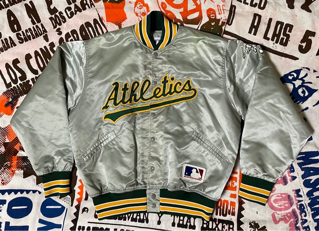 ★美品レア！フェルコ MLB オークランド・アスレチックス スタジャン シルバー