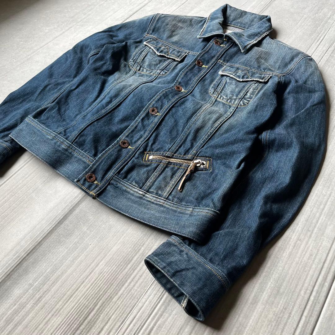 DIESEL ディーゼル デニムジャケット Gジャン ダメージ加工 短丈 M