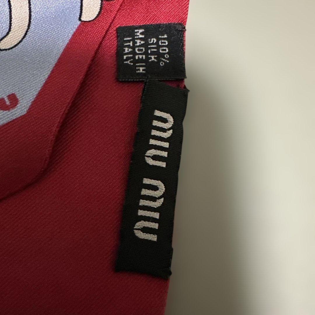 miumiu ミュウミュウ スカーフ 猫柄 シルクスカーフ 数量限定品