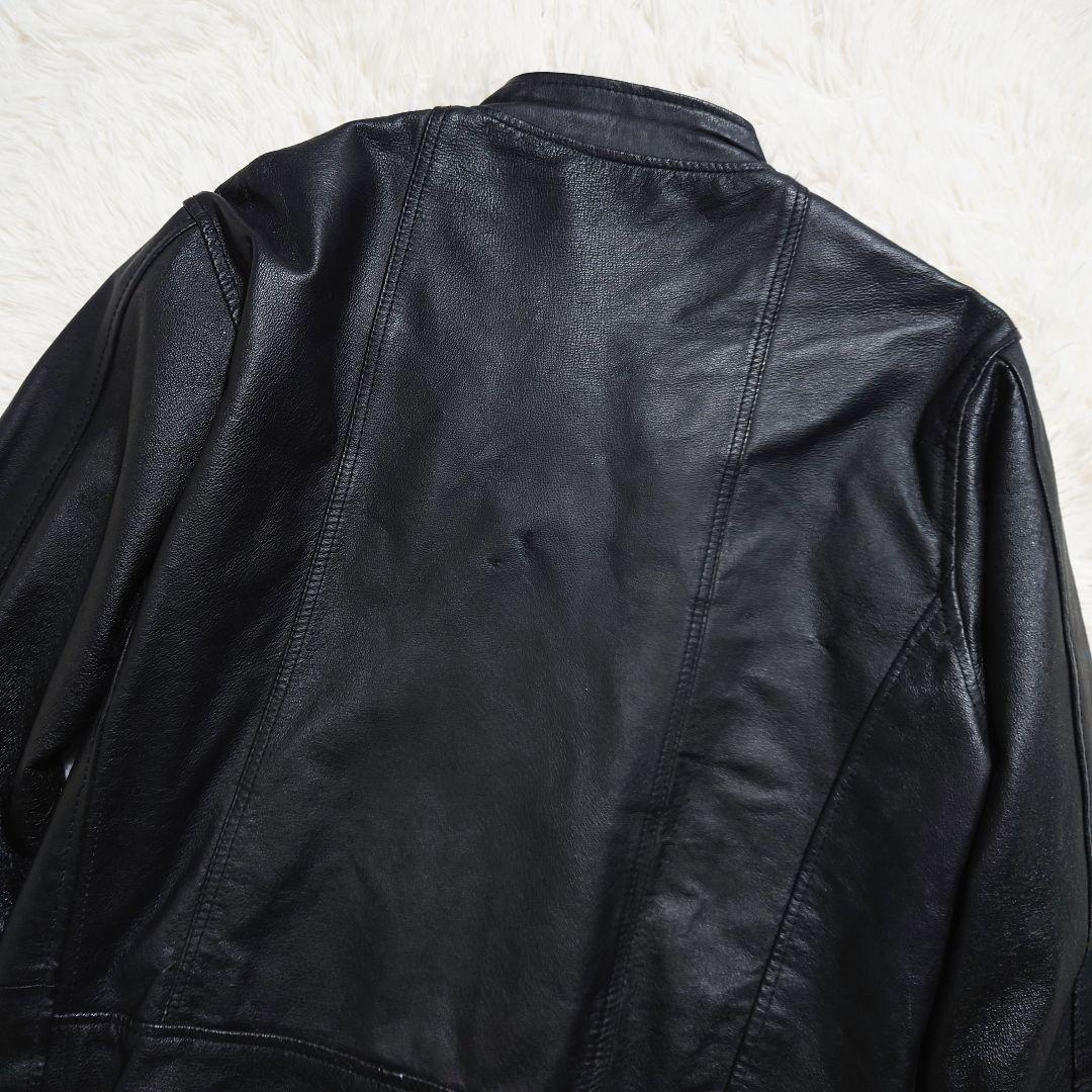 シモキタザワリンゴ　ダブルライダース　レザージャケット　本革　黒　L