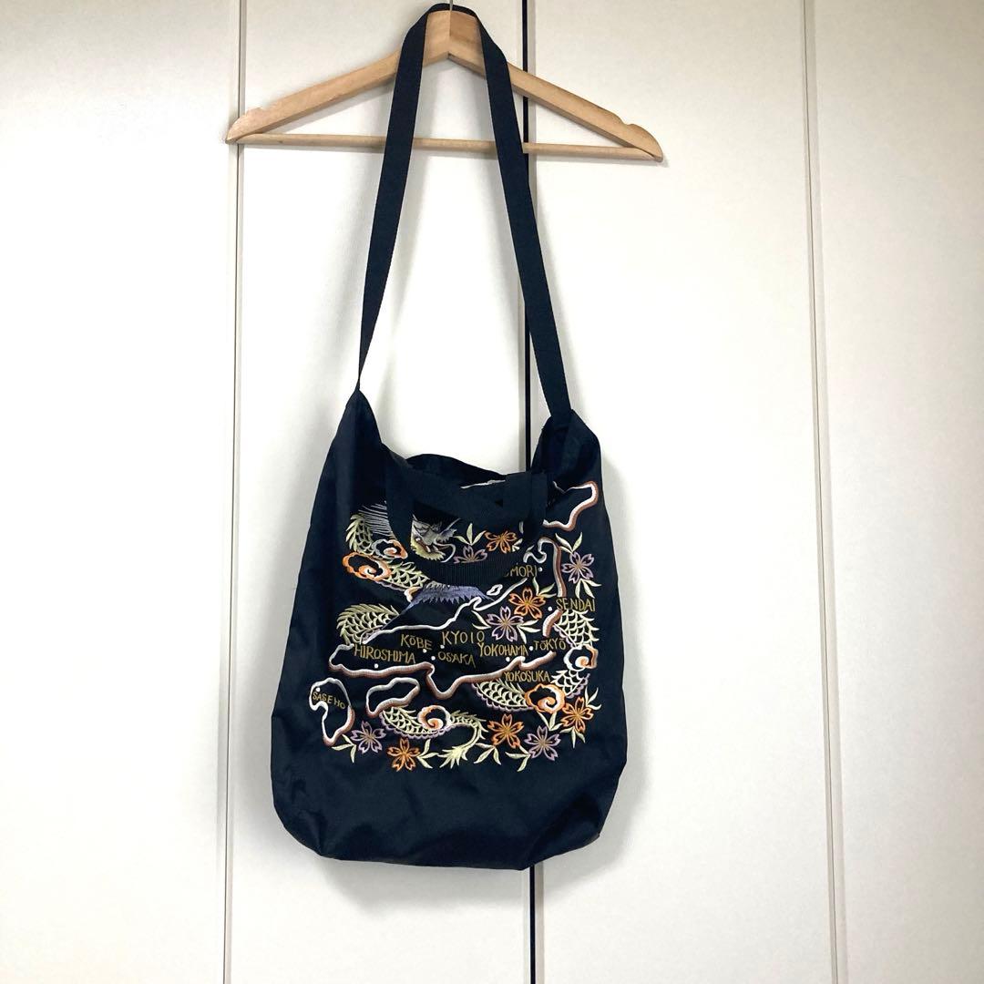 美品 東洋エンタープライズ 2way トートバッグ 刺繍 スカジャン