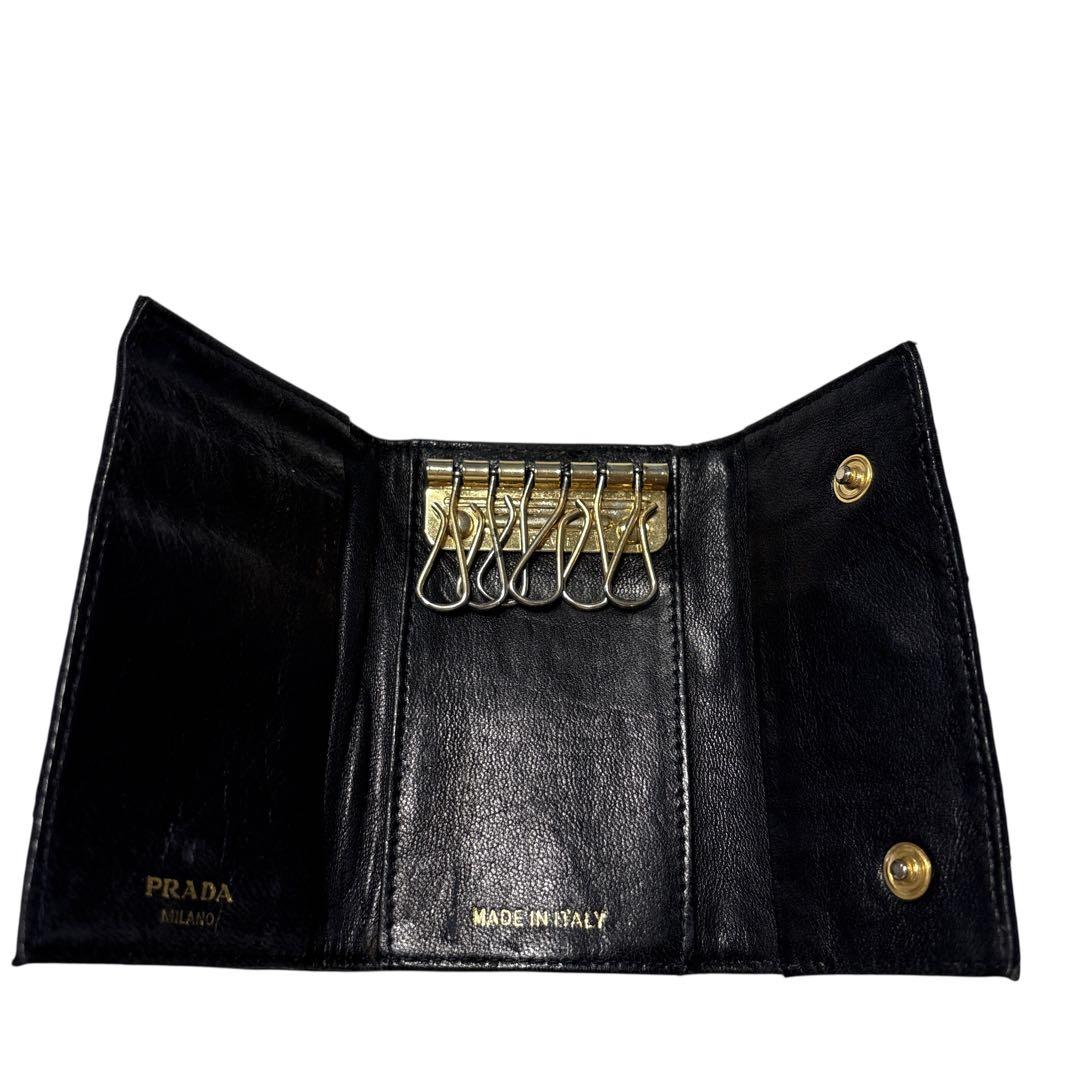 ［正規品］PRADA プラダ　キーケース　キルティング ブラック　黒　6連