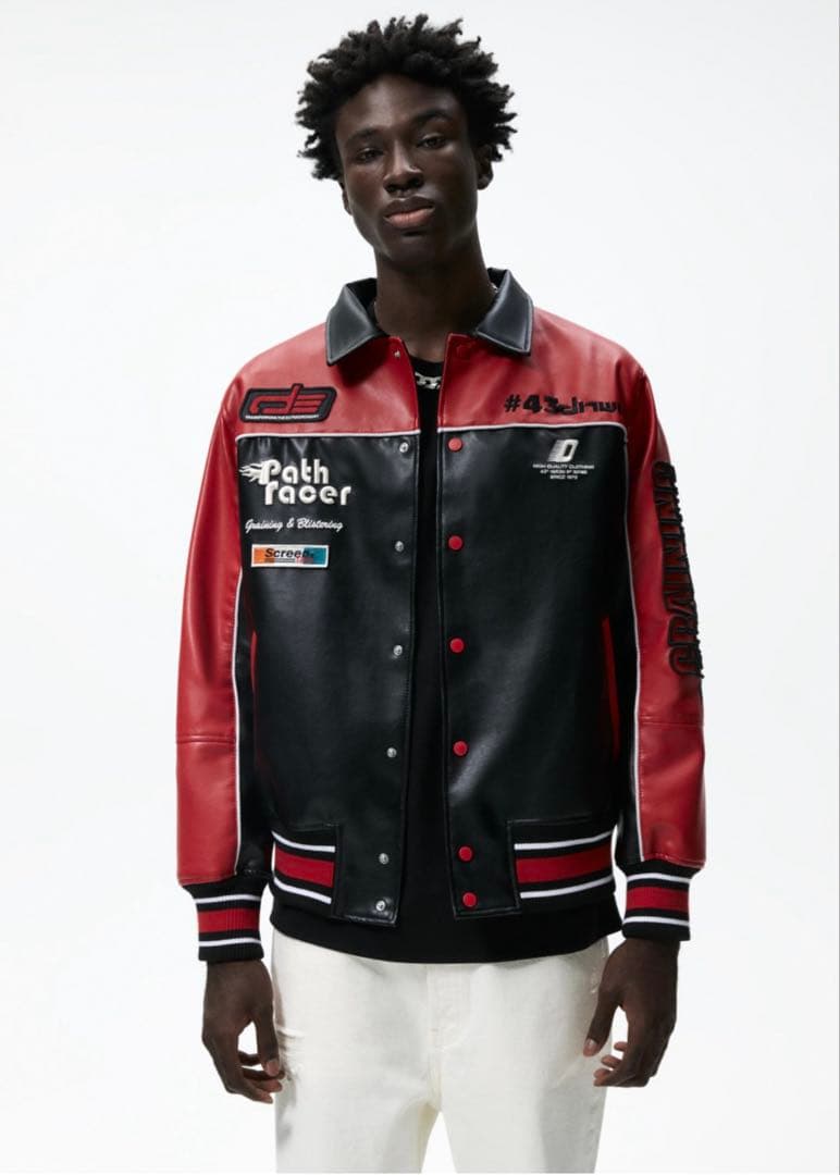 【ZARA】 ザラ 美品 レザージャケット レーシングジャケット S