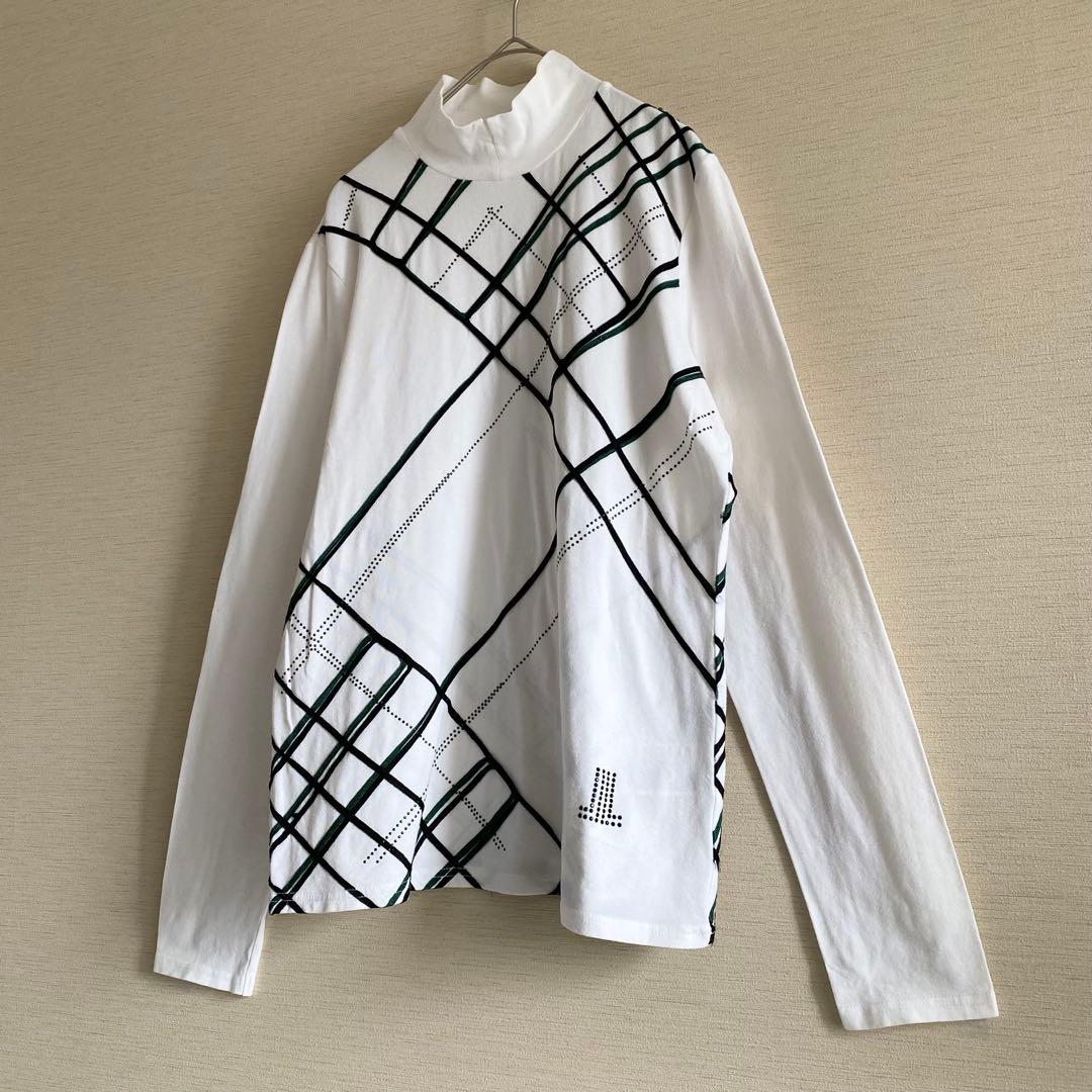 LANVIN SPORT 長袖ハイネックシャツ　ラインストーン　ロゴ　ゴルフ