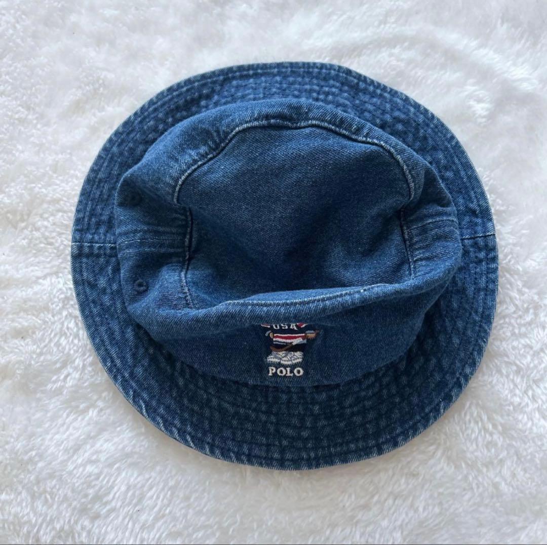【Aki様】 POLO RALPH LAUREN デニムバケットハット 刺繍 青