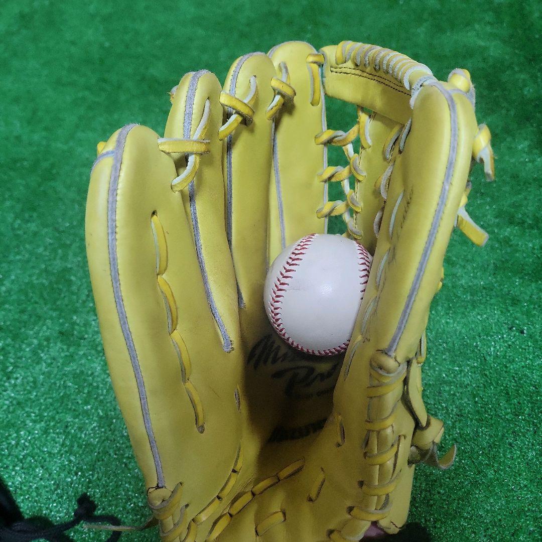 ミズノプロ 硬式外野手 グローブ 外野手用 日本製 イエロー グラブ 左