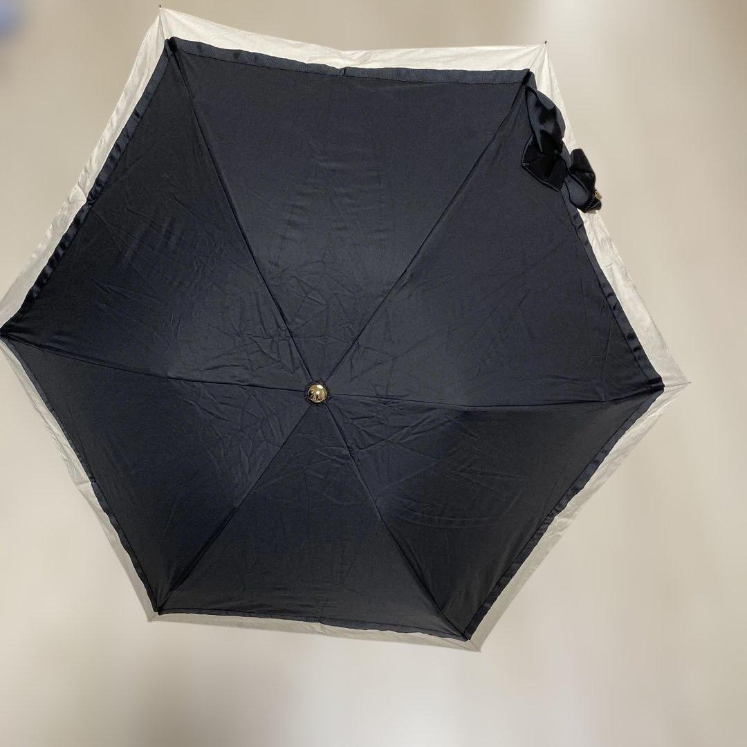 LANVIN 折りたたみ傘 晴雨兼用日傘 ブラック リボン
