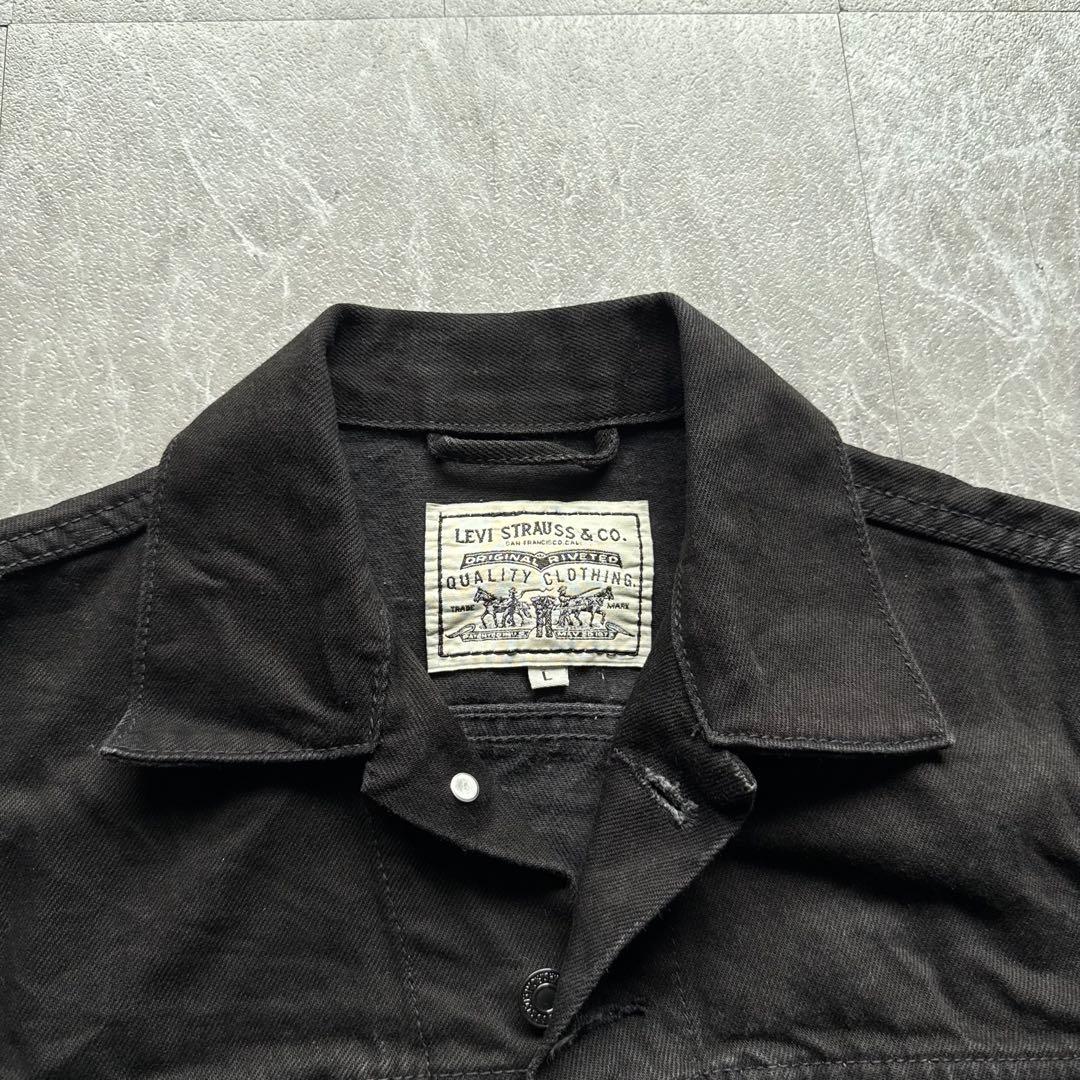 ジャケット・アウター Levi's black denim tracker jacket y2k