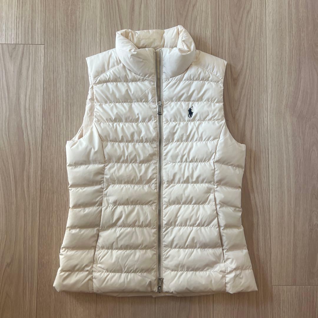 POLO ラルフローレン ダウンベスト S クリーム色
