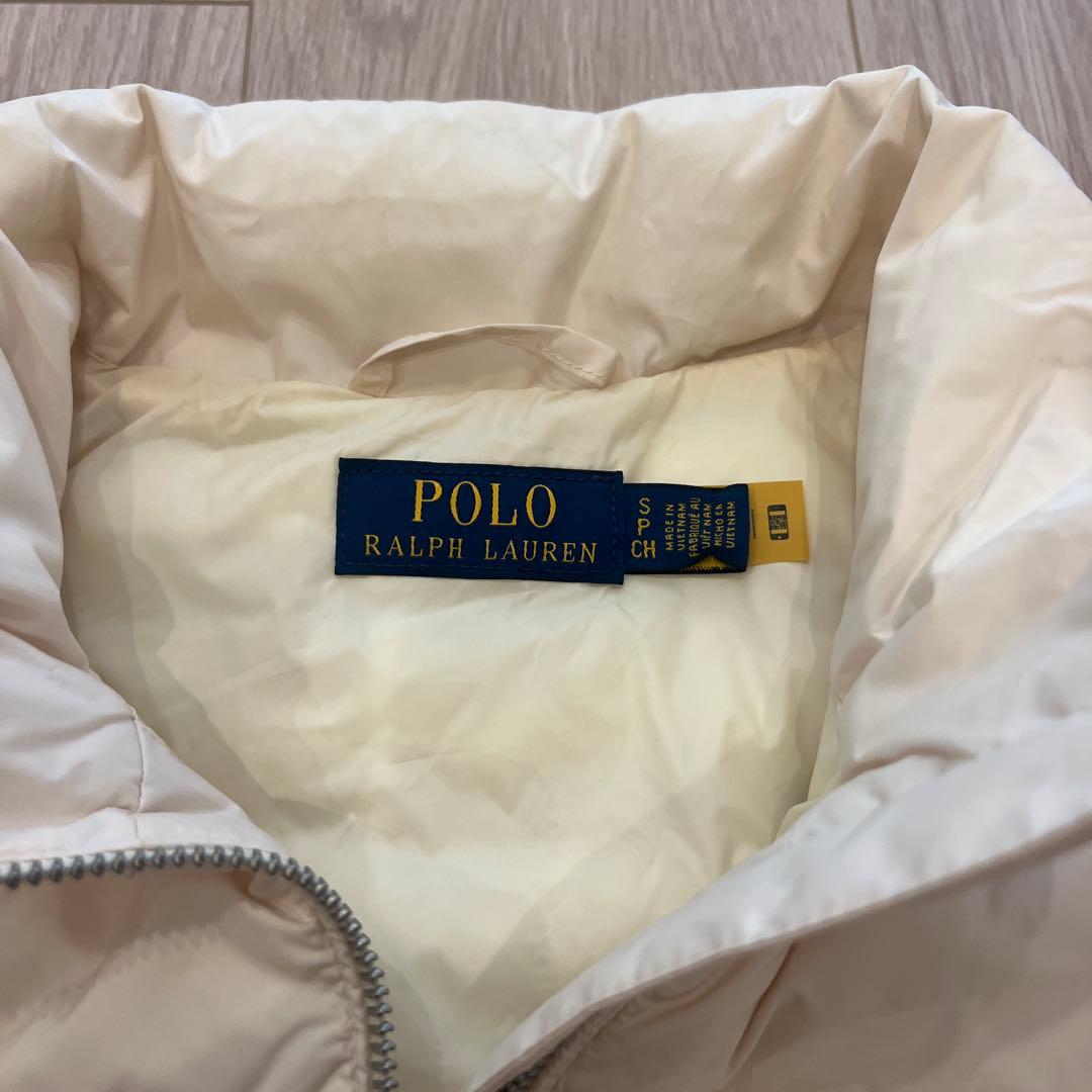 POLO ラルフローレン ダウンベスト S クリーム色