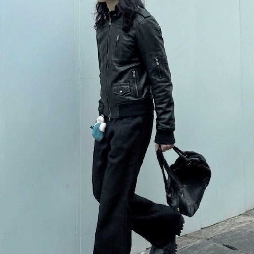ジャケット・アウター darkwear double zip leather jacket opium