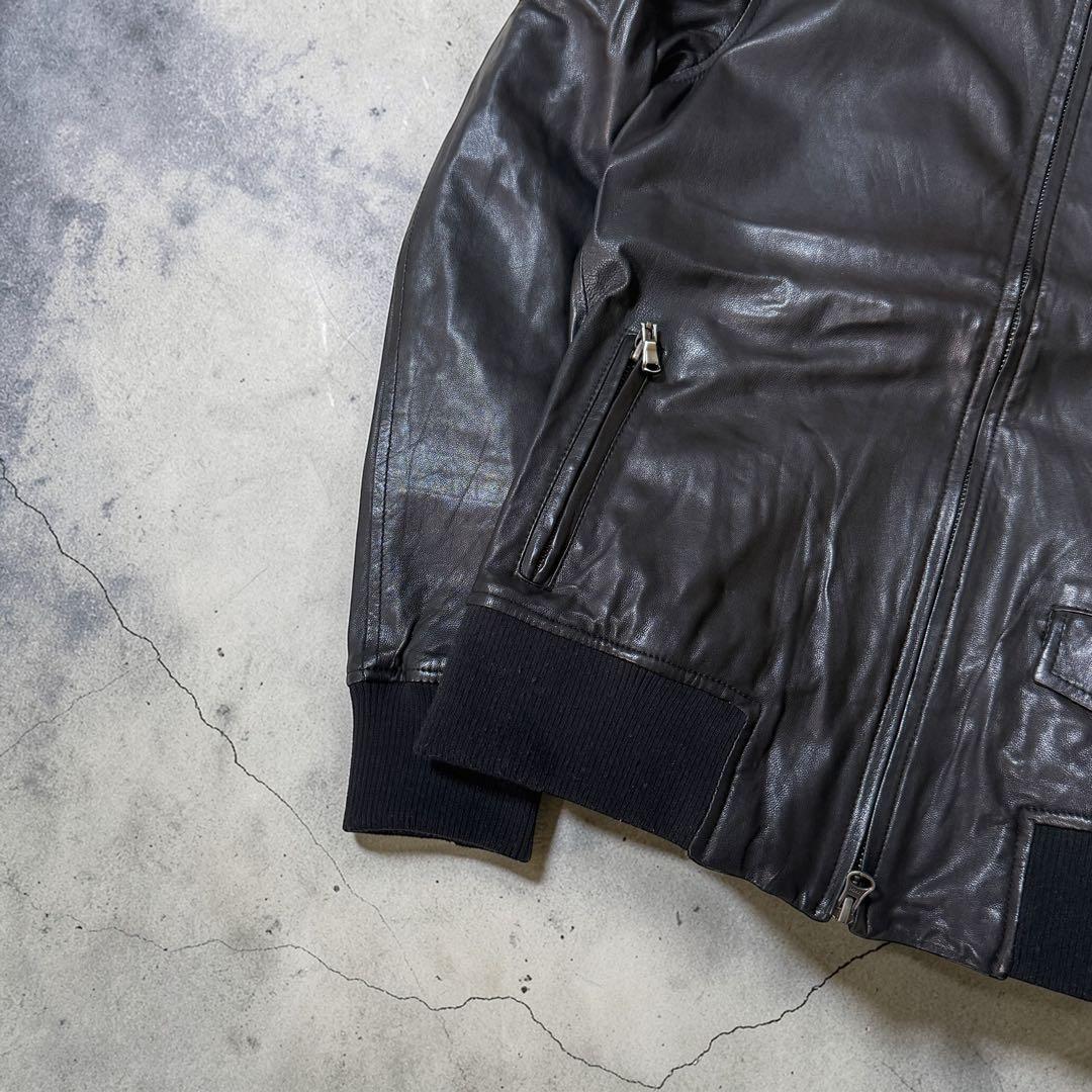 ジャケット・アウター darkwear double zip leather jacket opium