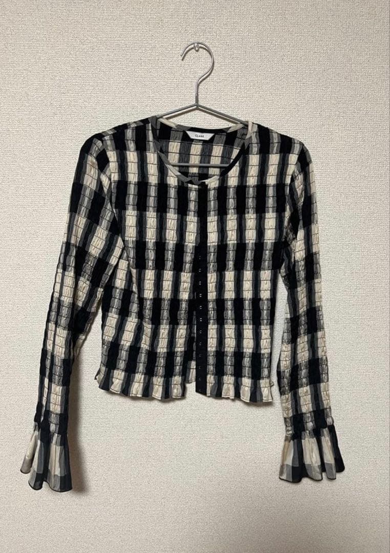 CLANE SHIRRING DESIGN BLOUSE MIX サイズ2