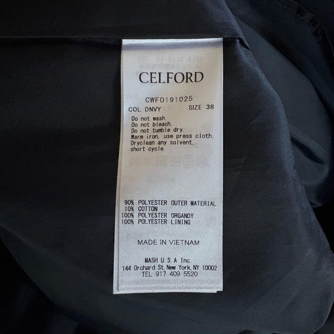 【新品】CELFORD セルフォード タックタイトワンピース ネイビー 38