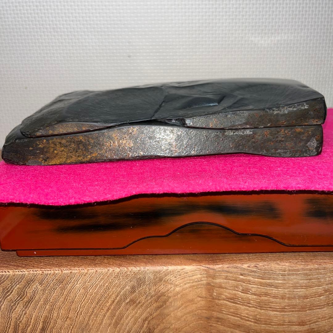 ⭕️諸鹿石硯　希少　大久保喜代雄　共蓋付き自然硯　新品美品　墨持ち良い　鳥取県産出