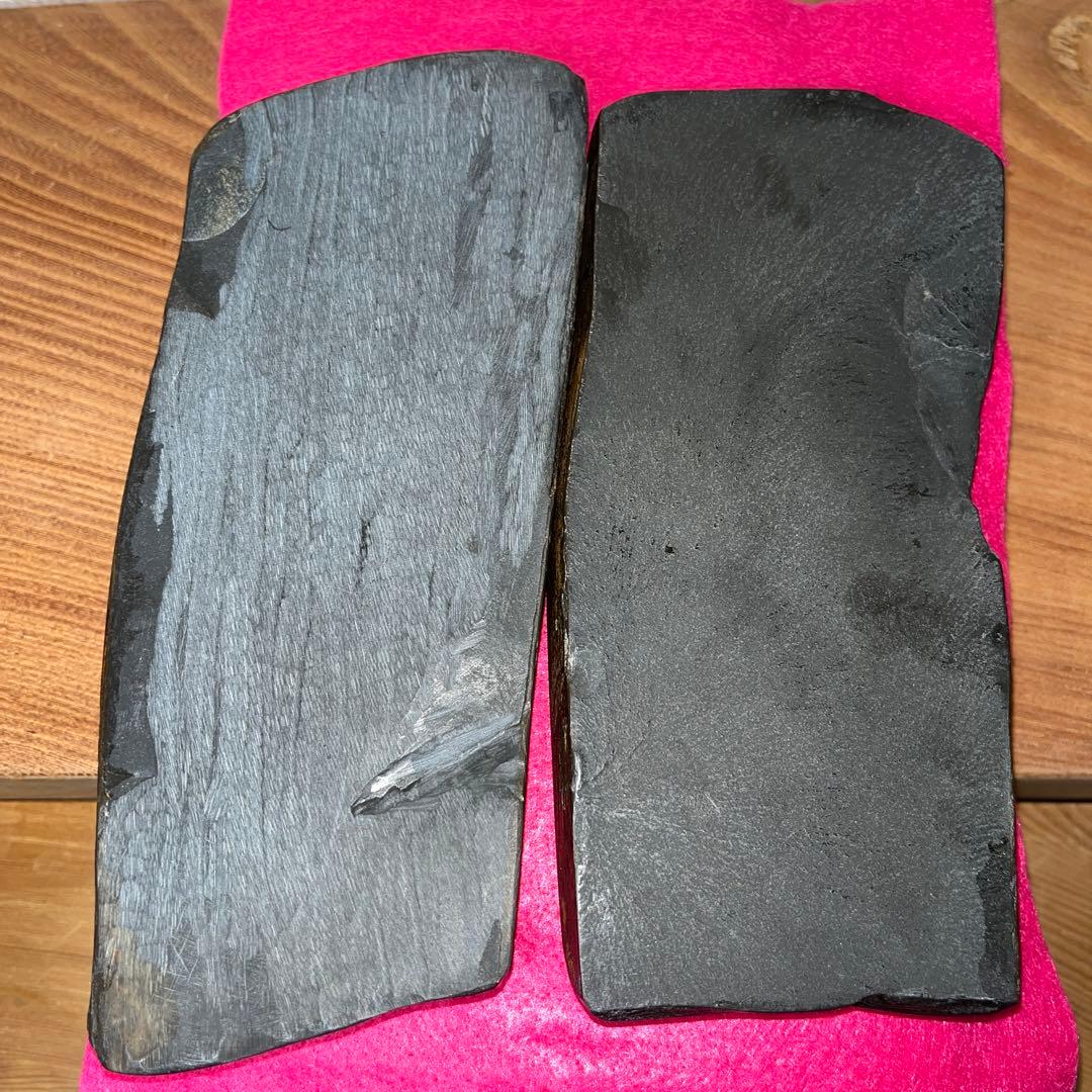 ⭕️諸鹿石硯　希少　大久保喜代雄　共蓋付き自然硯　新品美品　墨持ち良い　鳥取県産出