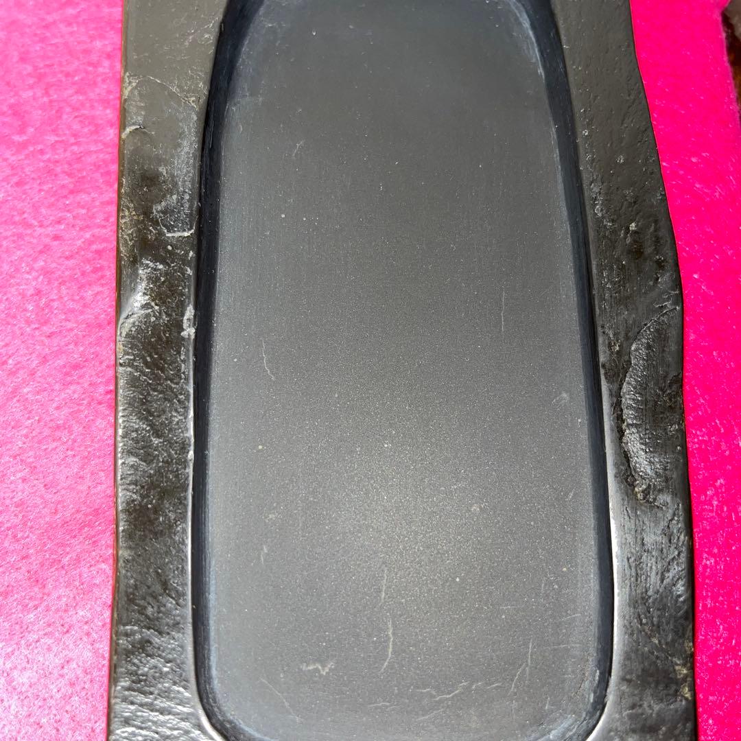 ⭕️諸鹿石硯　希少　大久保喜代雄　共蓋付き自然硯　新品美品　墨持ち良い　鳥取県産出
